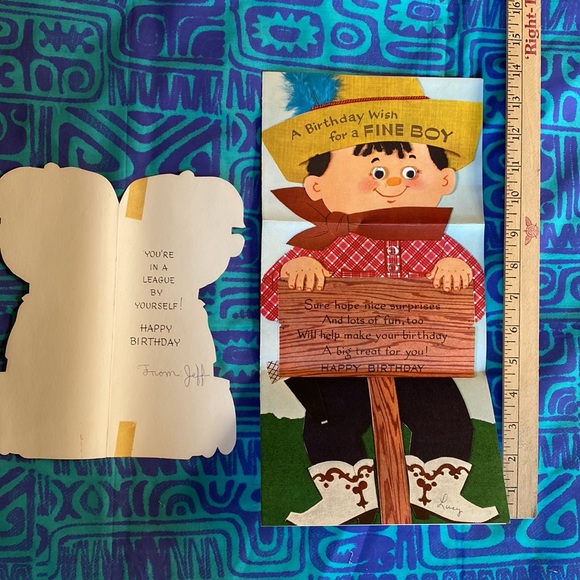 Vintage 1960’s Boy Brother Birthday Cards Lot of 4 - Picture 6 of 11